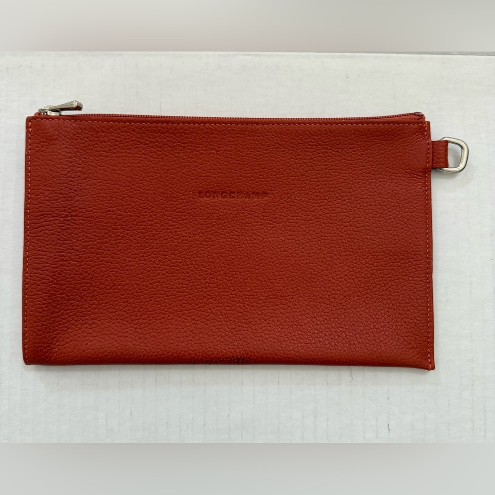 Longchamp Le Foulonné Grained Leather Pouch